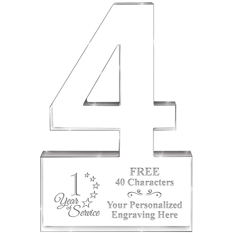 6" 4 YEARS OF SERVICE ACRYLIC