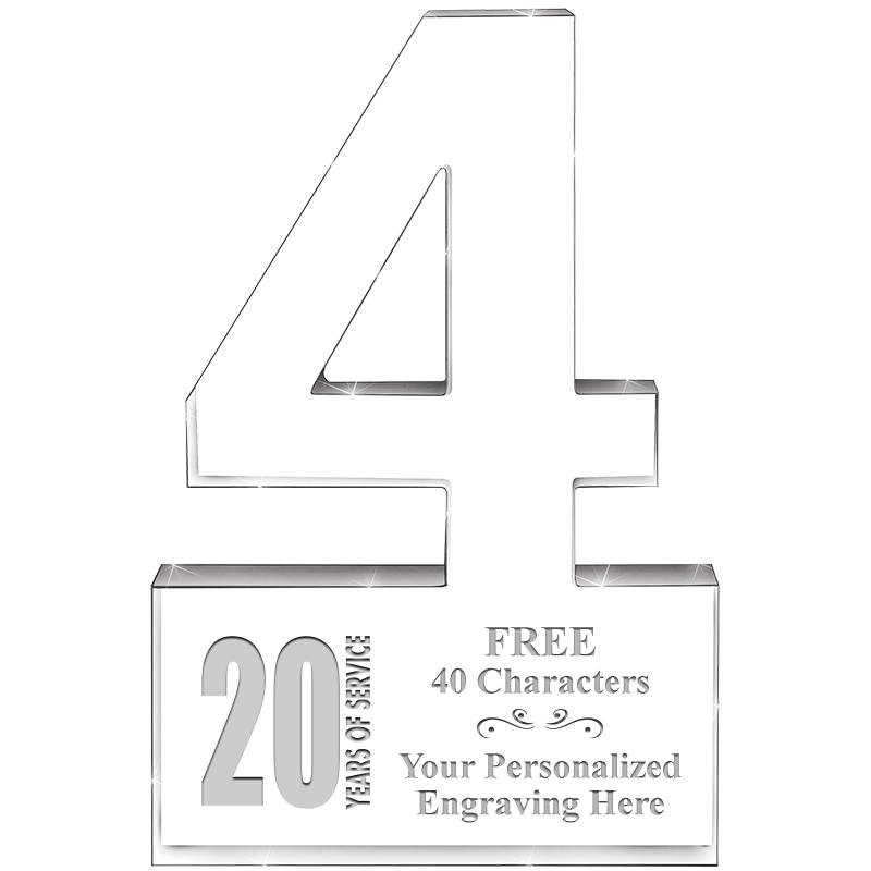 6" 4 YEARS OF SERVICE ACRYLIC