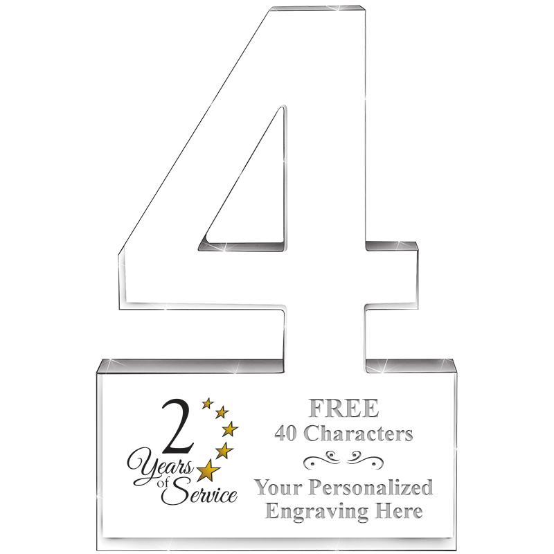 6" 4 YEARS OF SERVICE ACRYLIC