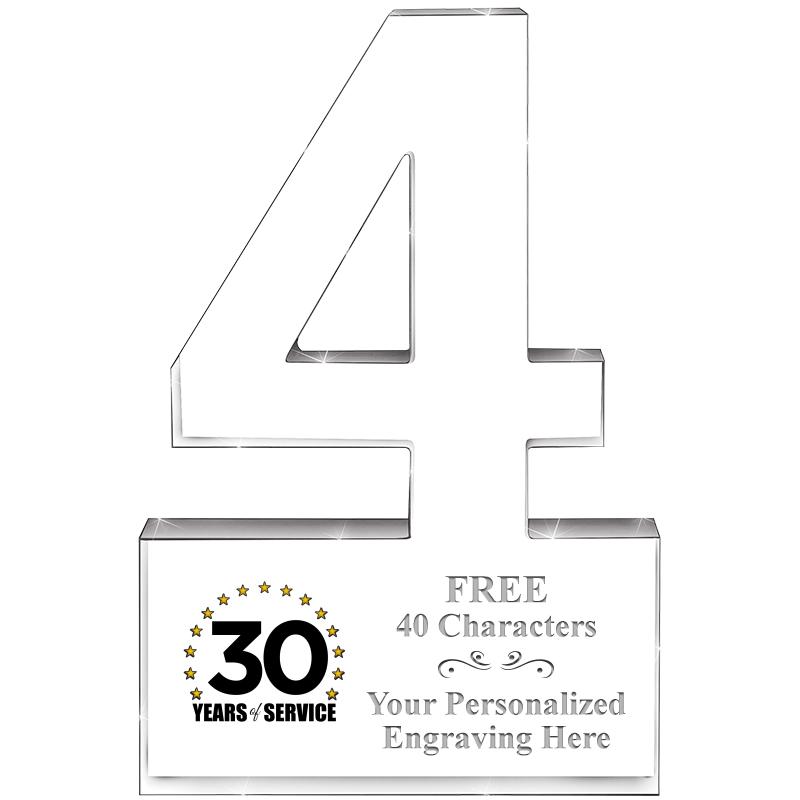 6" 4 YEARS OF SERVICE ACRYLIC