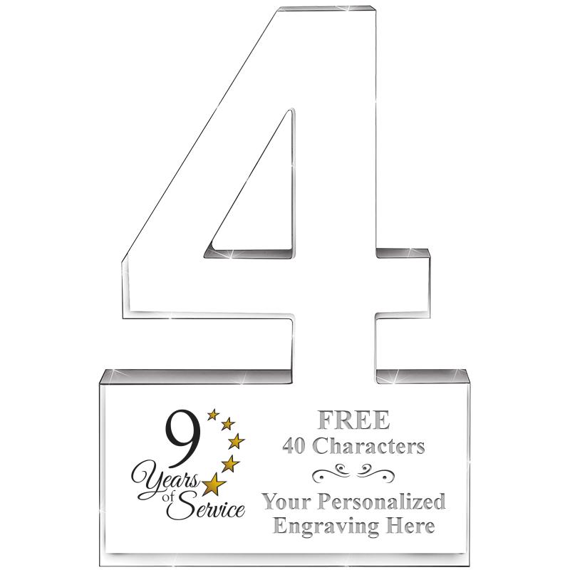 6" 4 YEARS OF SERVICE ACRYLIC