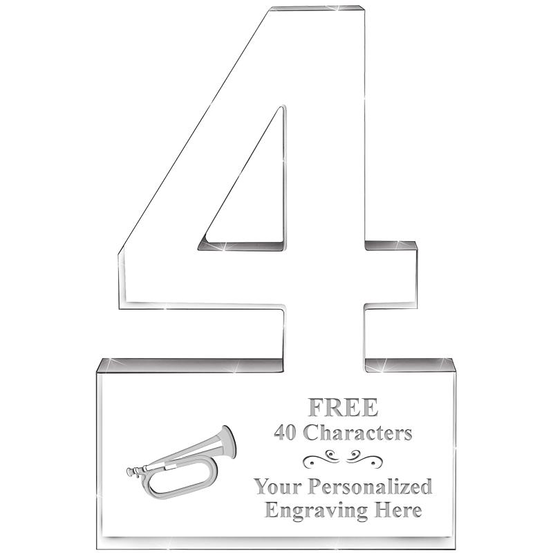 6" 4 YEARS OF SERVICE ACRYLIC