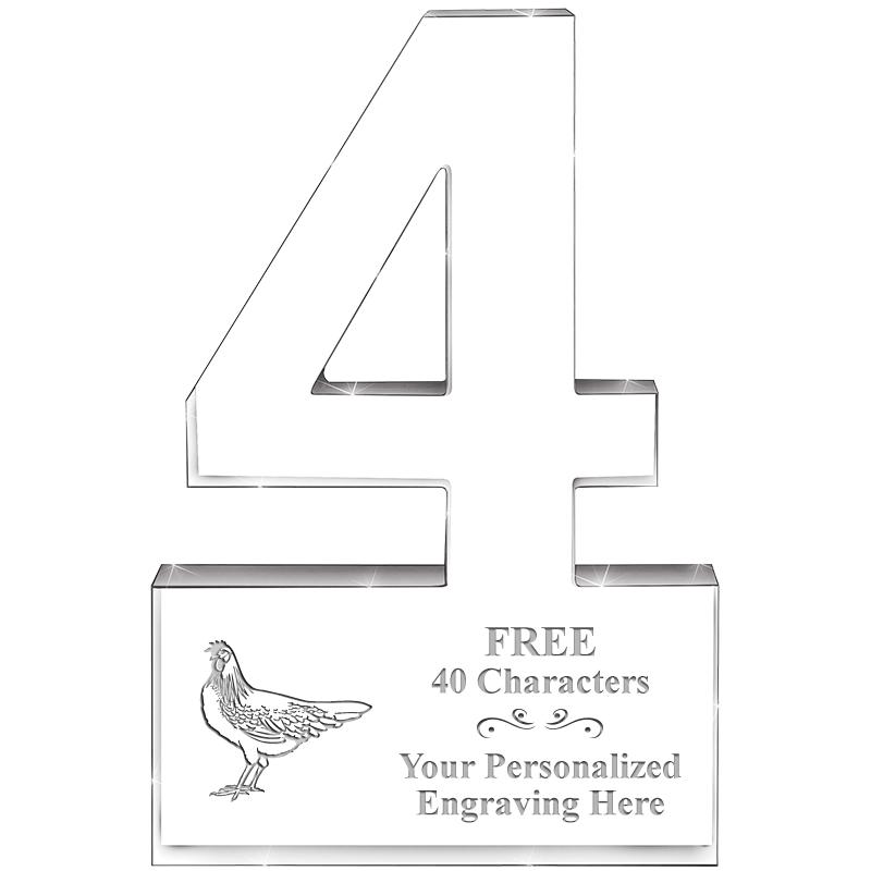 6" 4 YEARS OF SERVICE ACRYLIC