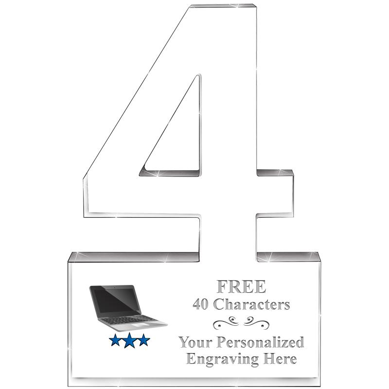 6" 4 YEARS OF SERVICE ACRYLIC