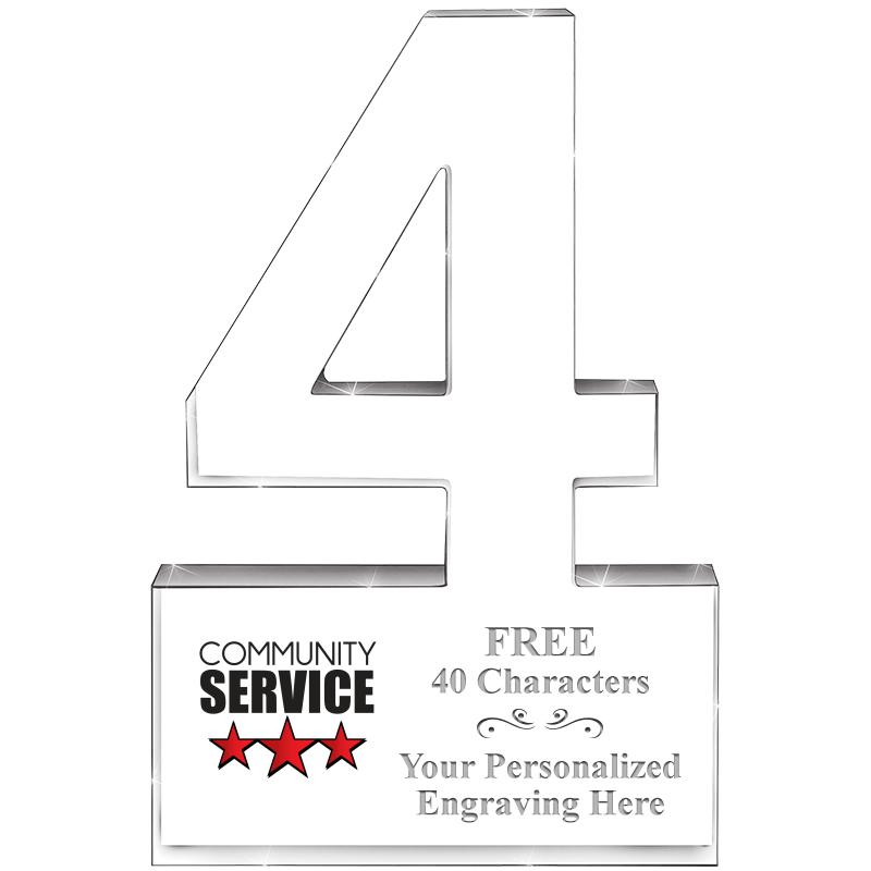 6" 4 YEARS OF SERVICE ACRYLIC
