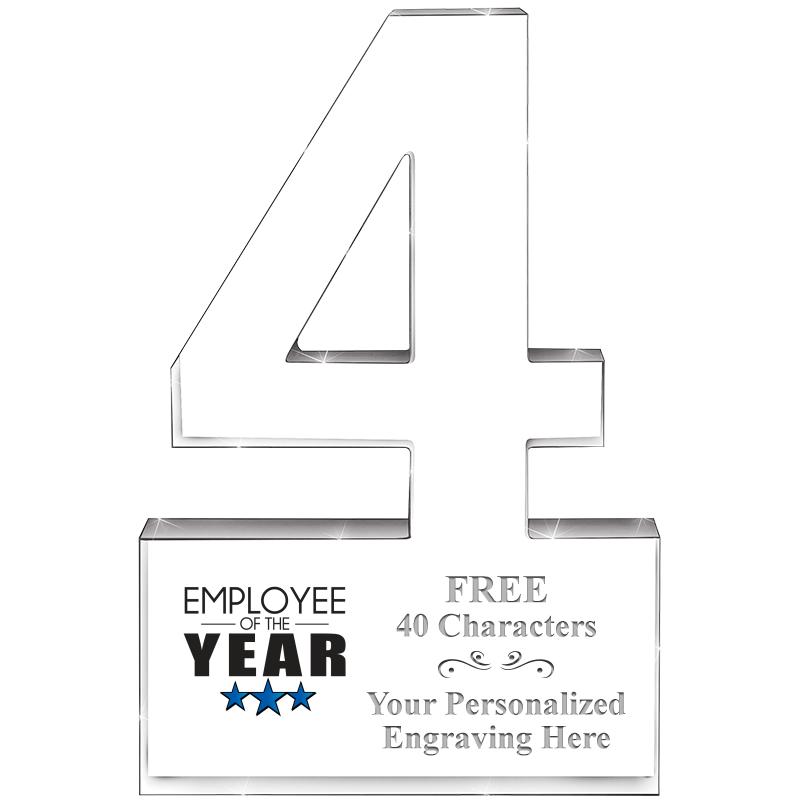 6" 4 YEARS OF SERVICE ACRYLIC