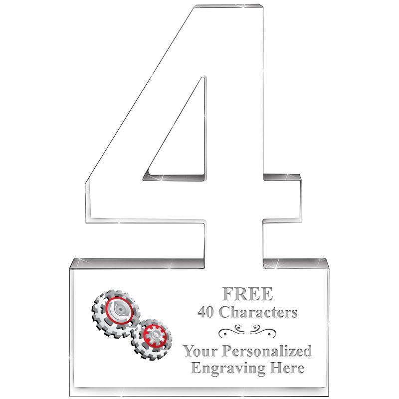 6" 4 YEARS OF SERVICE ACRYLIC