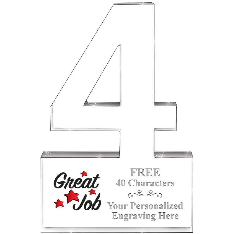 6" 4 YEARS OF SERVICE ACRYLIC