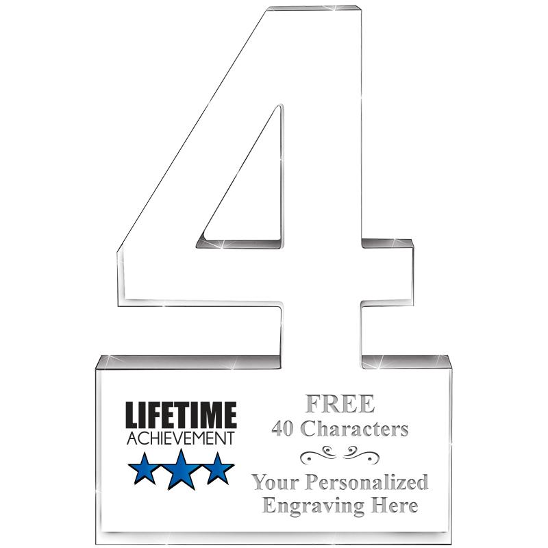 6" 4 YEARS OF SERVICE ACRYLIC