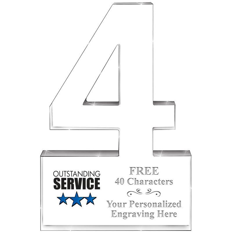 6" 4 YEARS OF SERVICE ACRYLIC