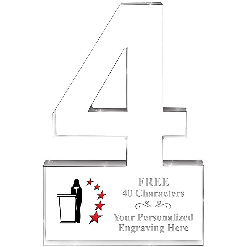 6" 4 YEARS OF SERVICE ACRYLIC