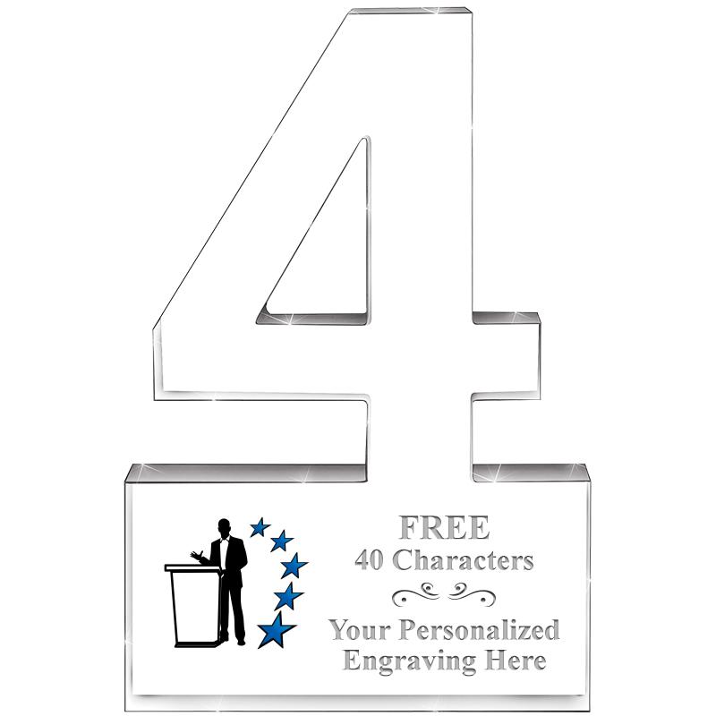 6" 4 YEARS OF SERVICE ACRYLIC