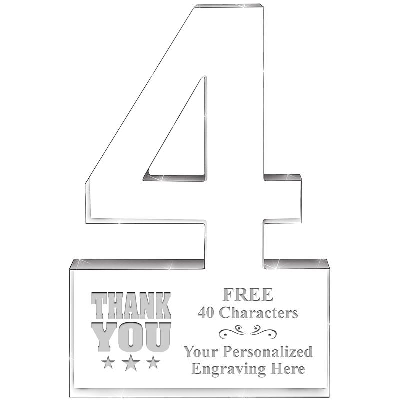 6" 4 YEARS OF SERVICE ACRYLIC