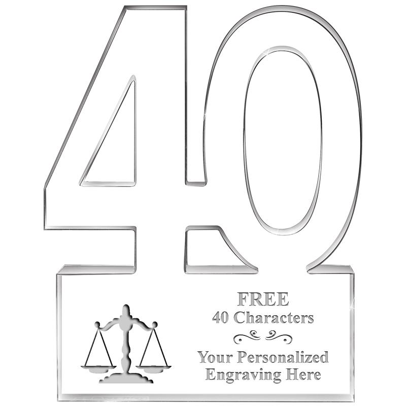 6" 40 YEARS OF SERVICE ACRYLIC