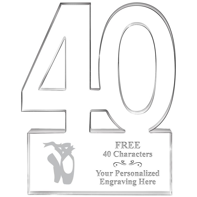 6" 40 YEARS OF SERVICE ACRYLIC