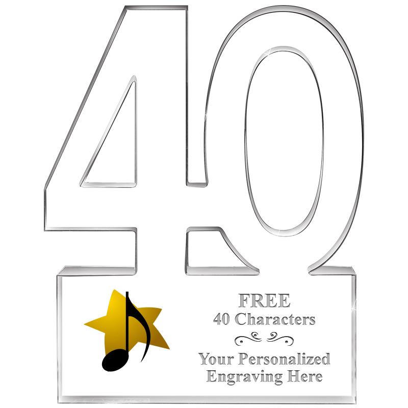 6" 40 YEARS OF SERVICE ACRYLIC