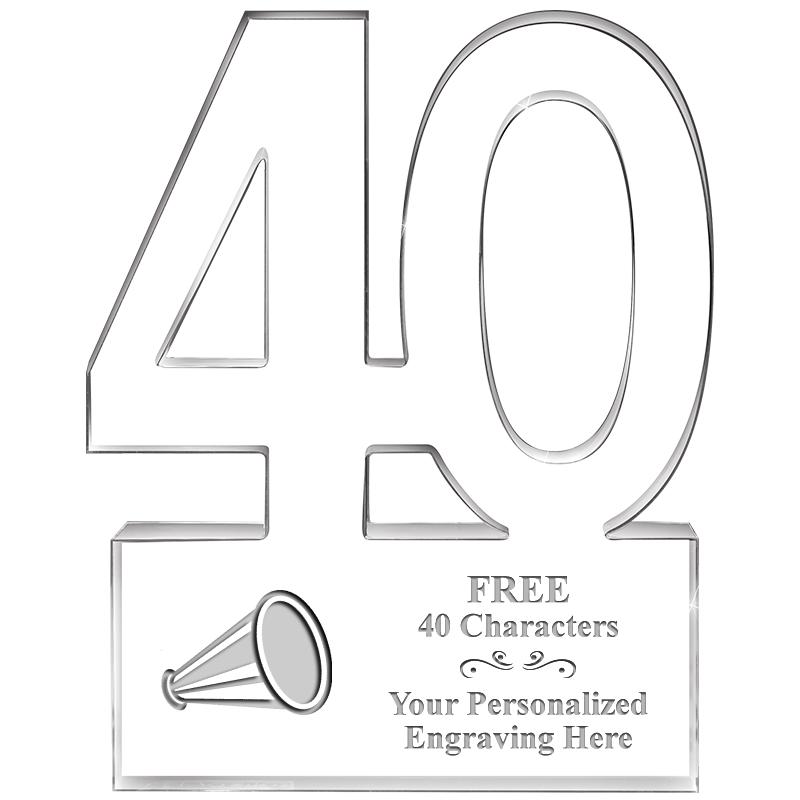 6" 40 YEARS OF SERVICE ACRYLIC