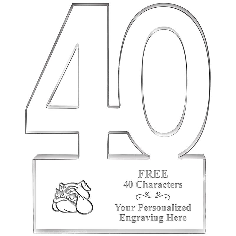 6" 40 YEARS OF SERVICE ACRYLIC