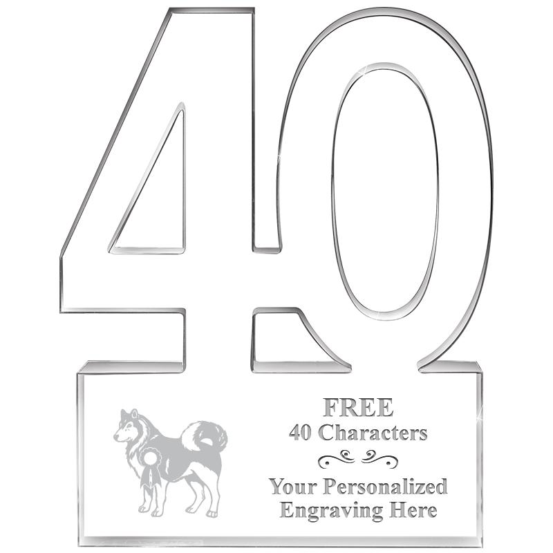 6" 40 YEARS OF SERVICE ACRYLIC