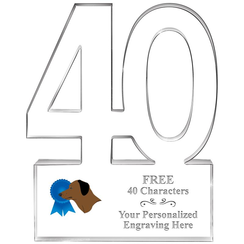 6" 40 YEARS OF SERVICE ACRYLIC