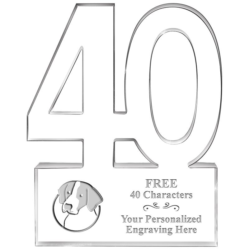 6" 40 YEARS OF SERVICE ACRYLIC