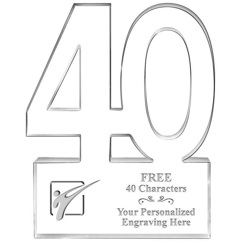 6" 40 YEARS OF SERVICE ACRYLIC