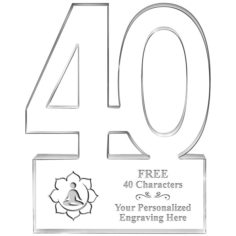 6" 40 YEARS OF SERVICE ACRYLIC