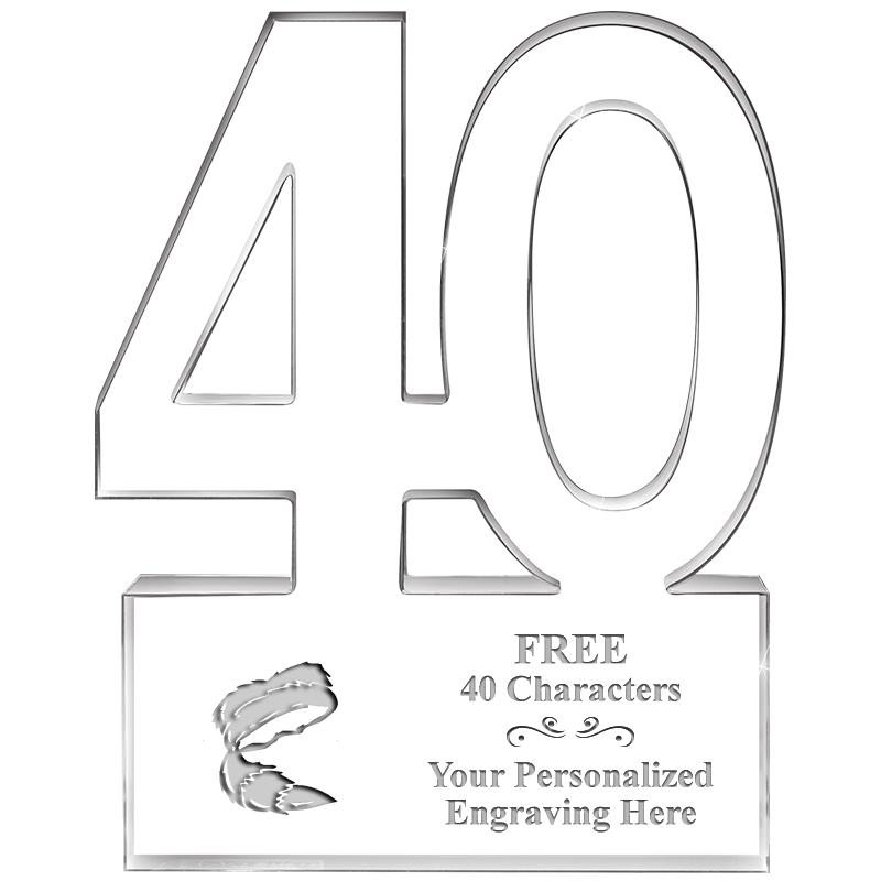 6" 40 YEARS OF SERVICE ACRYLIC