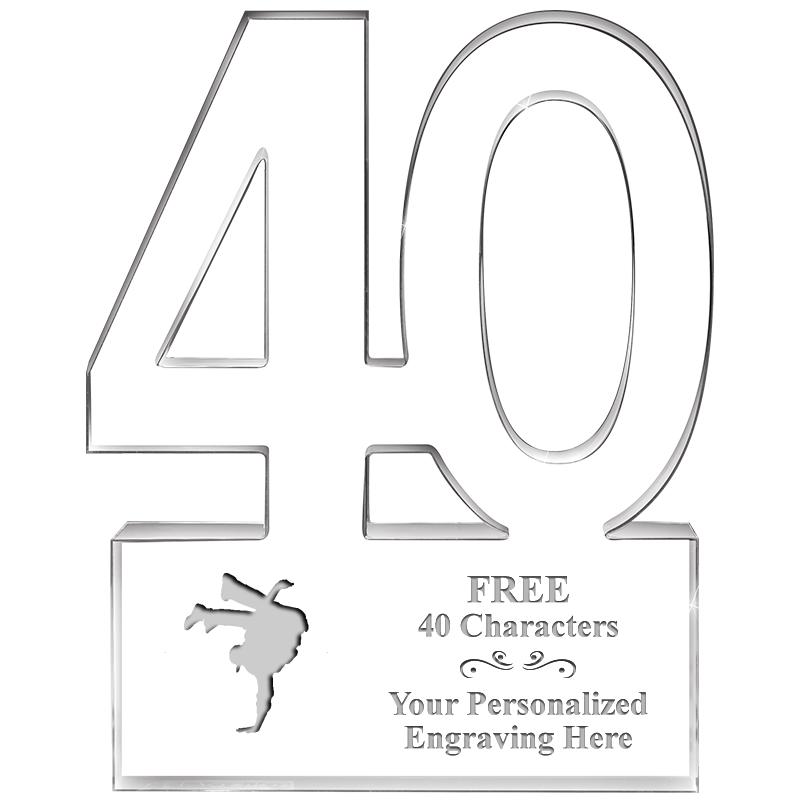 6" 40 YEARS OF SERVICE ACRYLIC