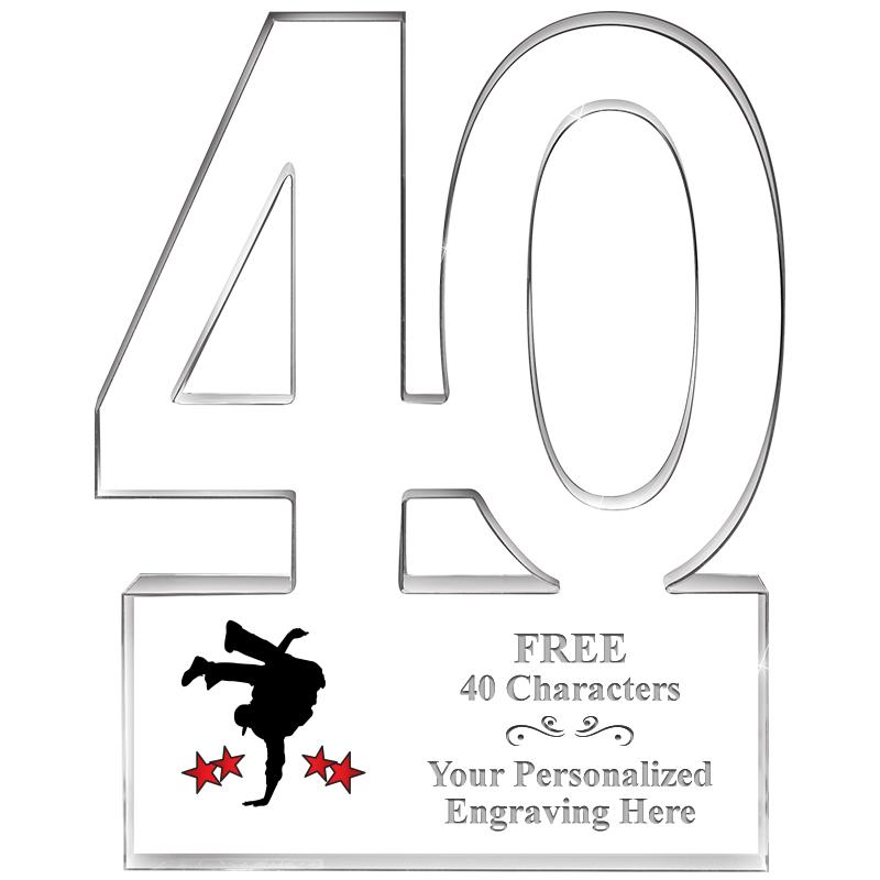 6" 40 YEARS OF SERVICE ACRYLIC