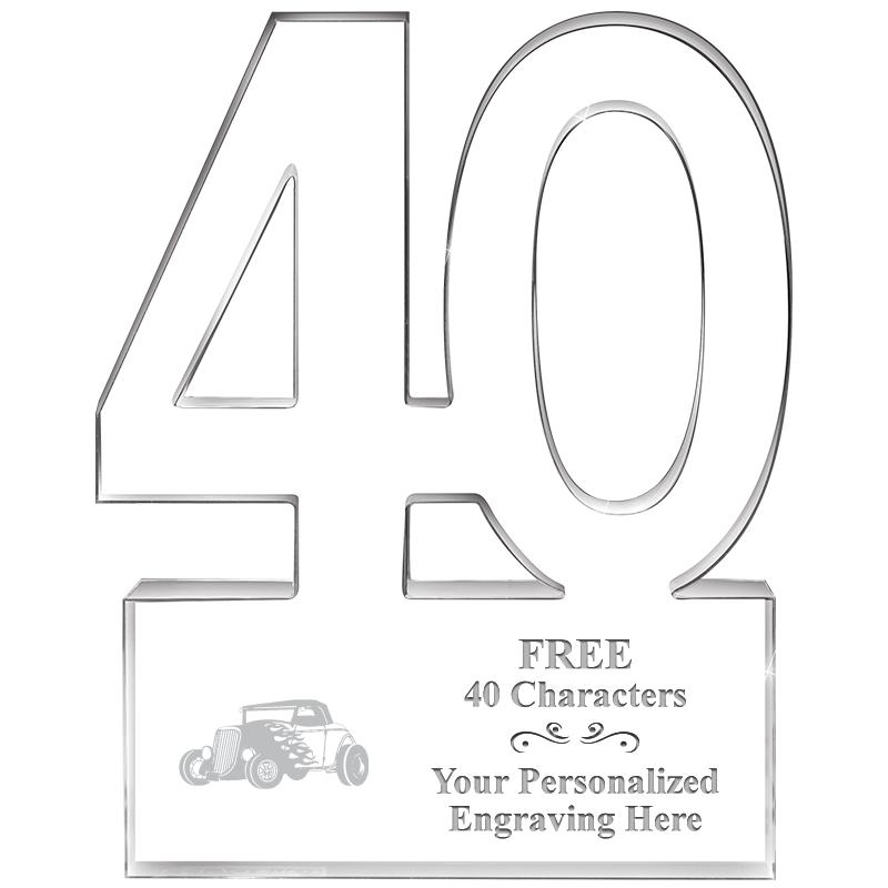 6" 40 YEARS OF SERVICE ACRYLIC