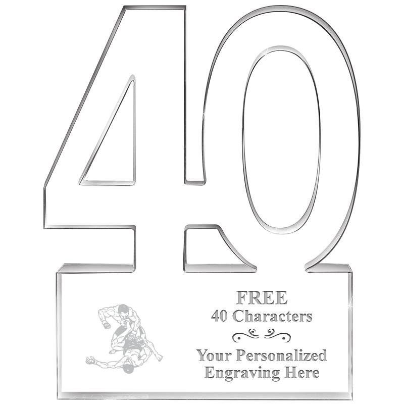 6" 40 YEARS OF SERVICE ACRYLIC