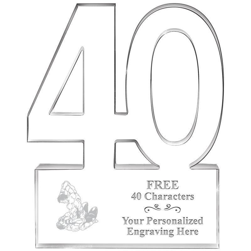 6" 40 YEARS OF SERVICE ACRYLIC