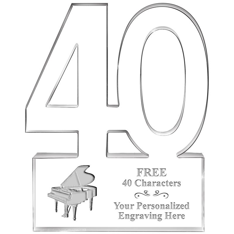 6" 40 YEARS OF SERVICE ACRYLIC