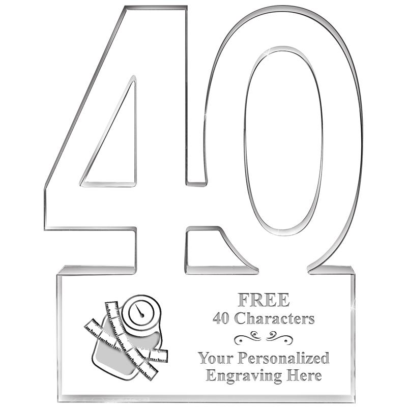 6" 40 YEARS OF SERVICE ACRYLIC