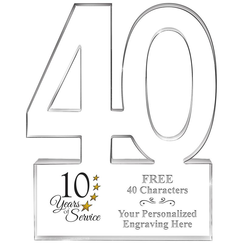 6" 40 YEARS OF SERVICE ACRYLIC