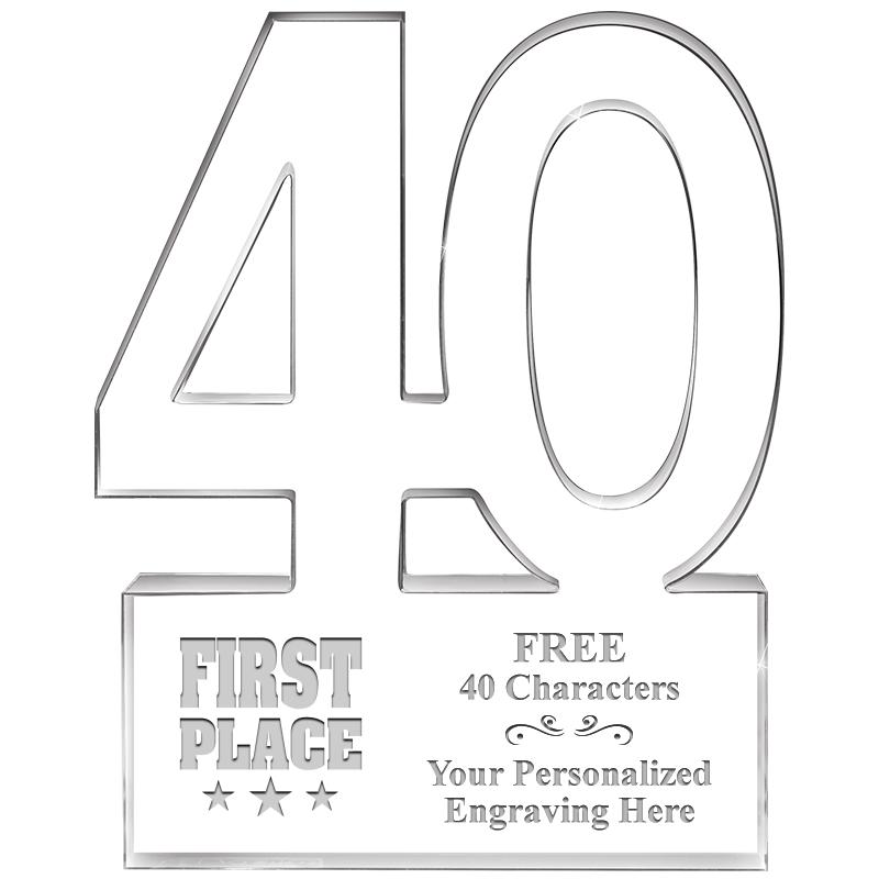 6" 40 YEARS OF SERVICE ACRYLIC