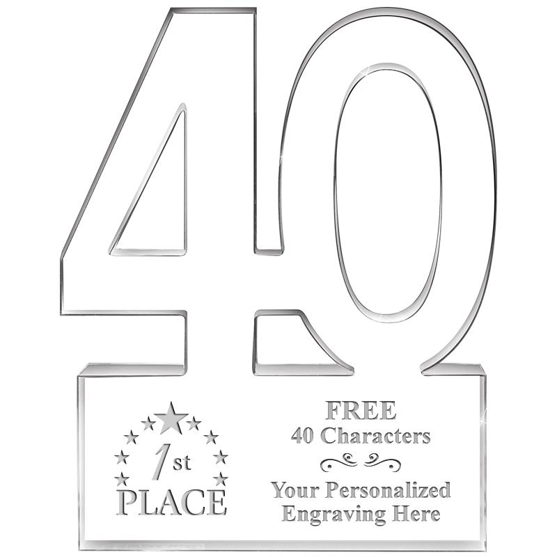 6" 40 YEARS OF SERVICE ACRYLIC