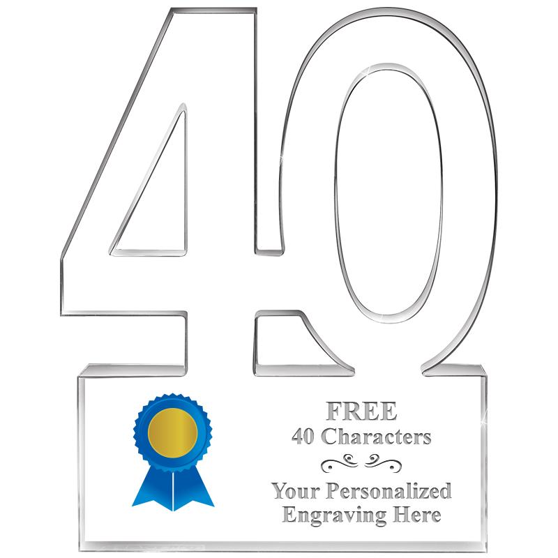 6" 40 YEARS OF SERVICE ACRYLIC