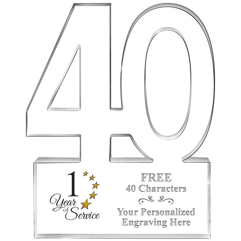 6" 40 YEARS OF SERVICE ACRYLIC