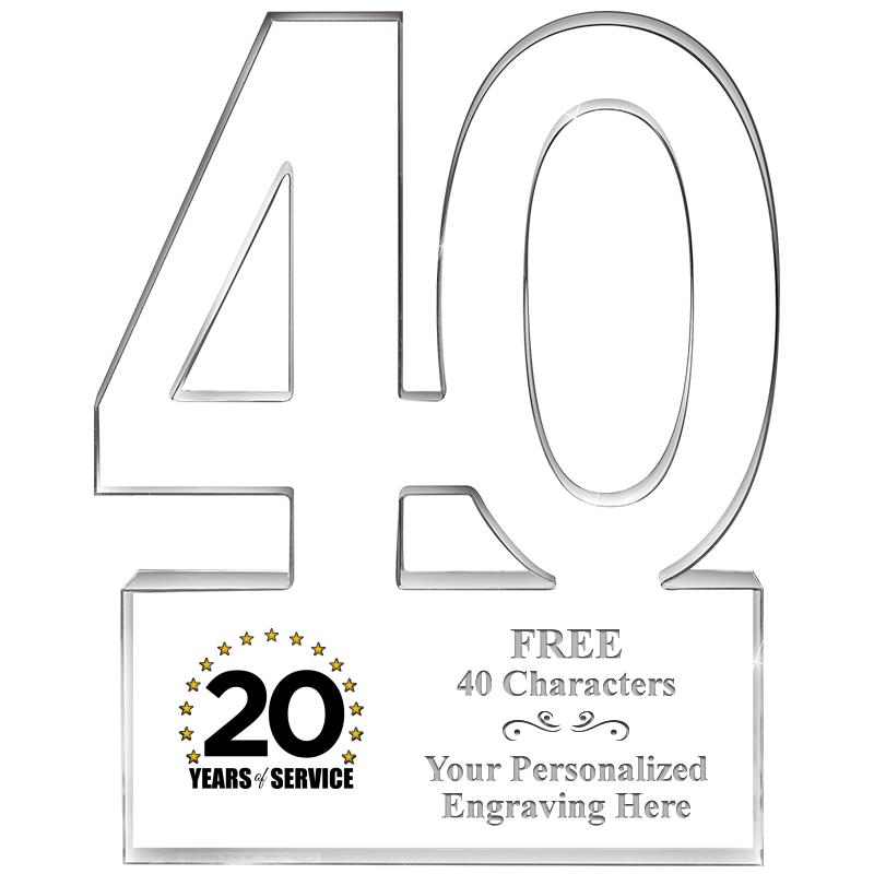 6" 40 YEARS OF SERVICE ACRYLIC