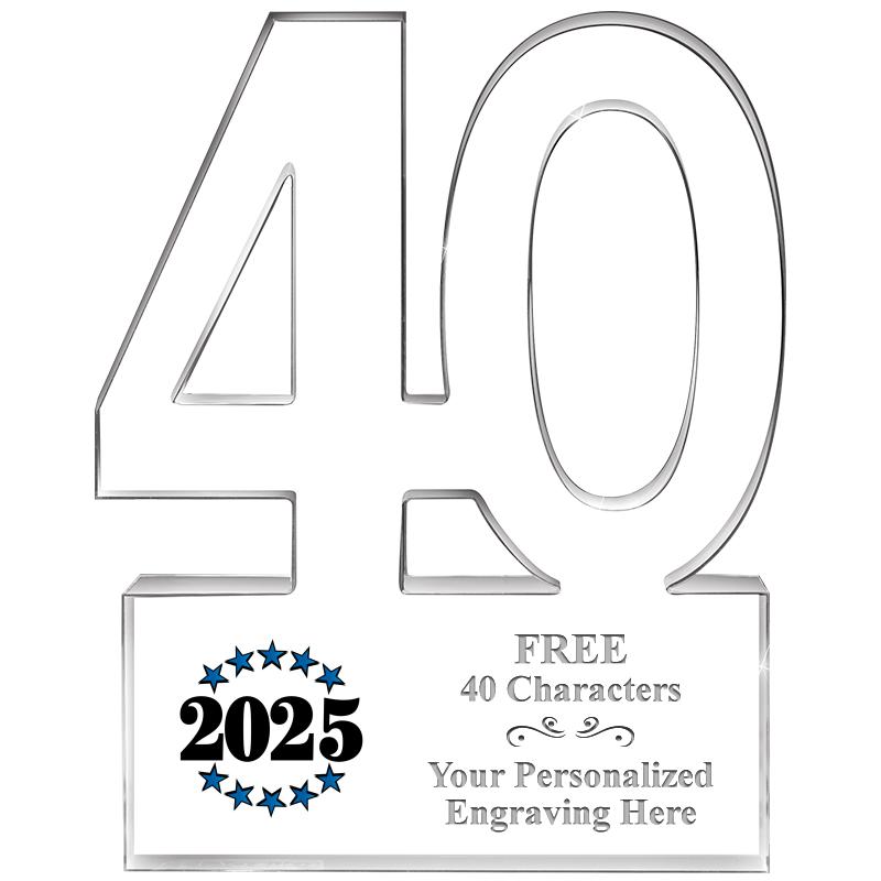 6" 40 YEARS OF SERVICE ACRYLIC