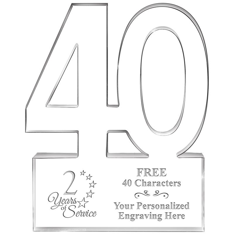 6" 40 YEARS OF SERVICE ACRYLIC