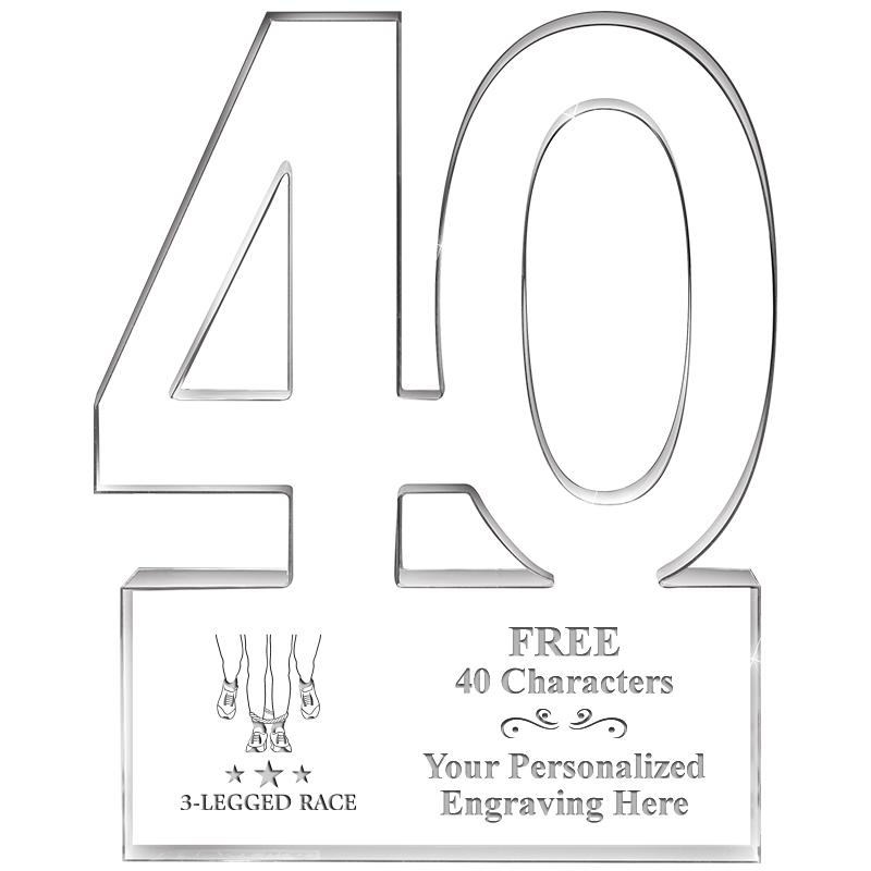 6" 40 YEARS OF SERVICE ACRYLIC