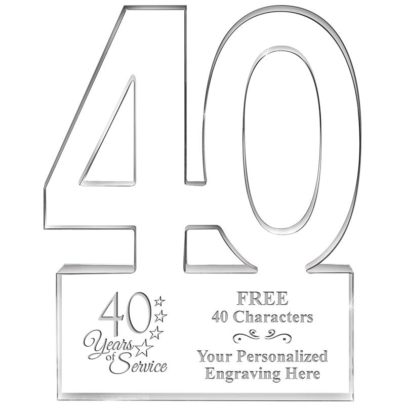 6" 40 YEARS OF SERVICE ACRYLIC