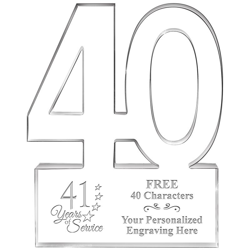6" 40 YEARS OF SERVICE ACRYLIC