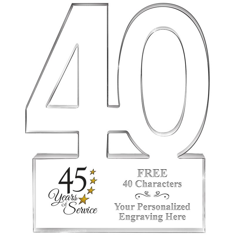 6" 40 YEARS OF SERVICE ACRYLIC