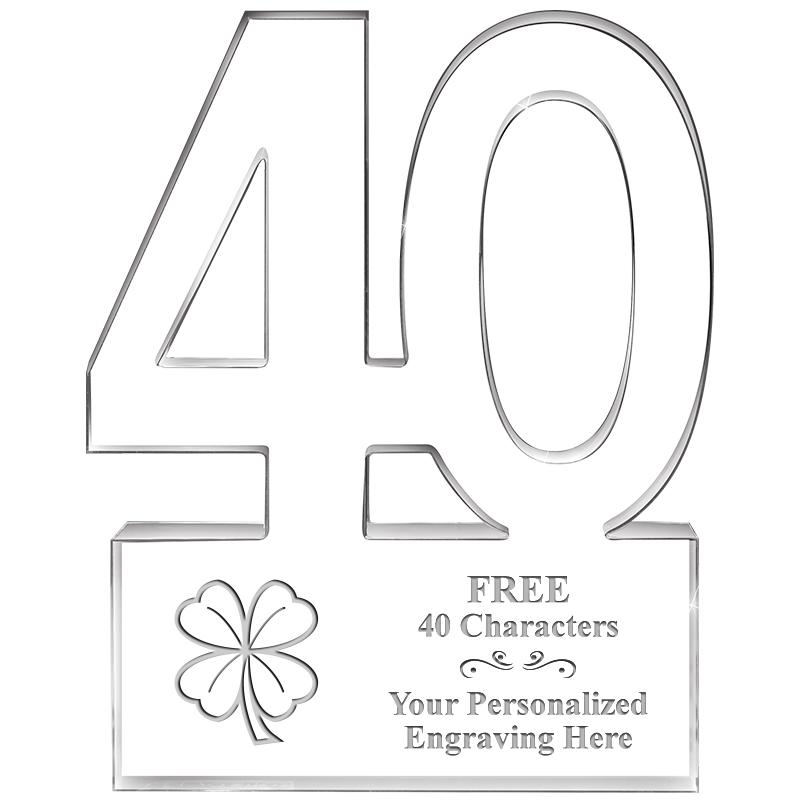 6" 40 YEARS OF SERVICE ACRYLIC