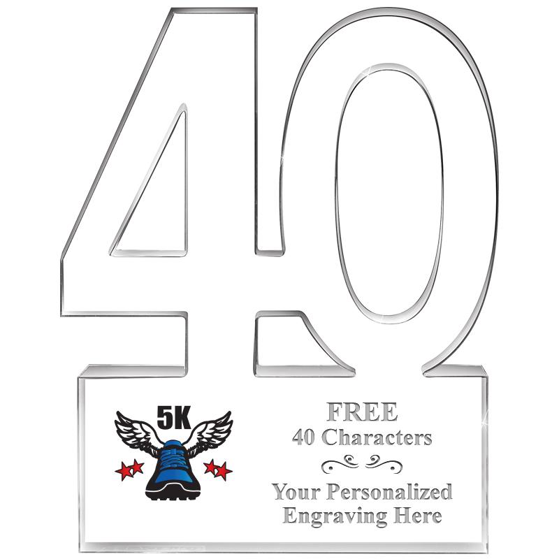 6" 40 YEARS OF SERVICE ACRYLIC