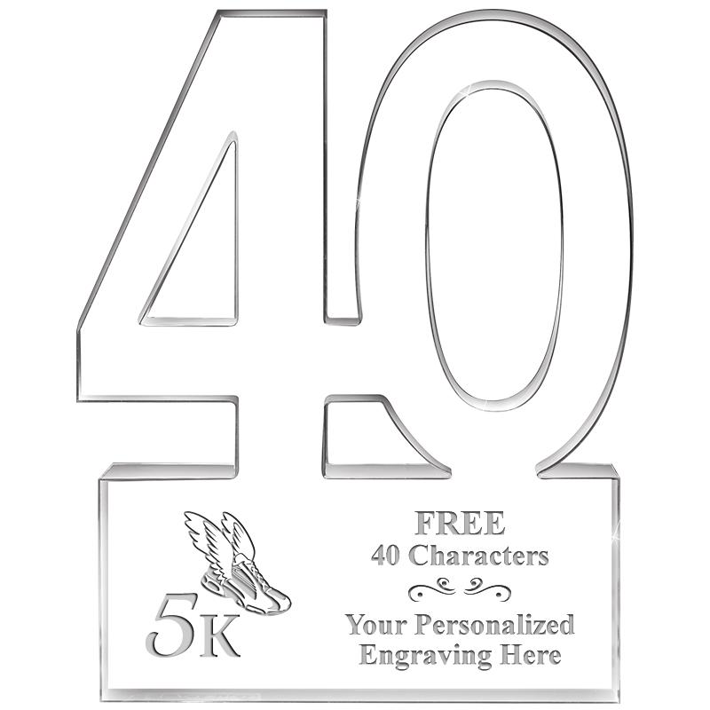 6" 40 YEARS OF SERVICE ACRYLIC